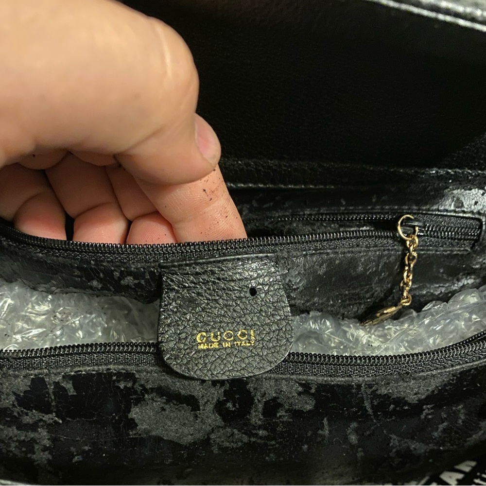 Vintage Gucci Bamboo Handle Leather Tote Rare - Picture 12 of 13